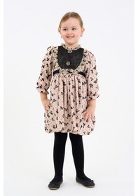 Resim Xo Kids Kız Çocuk Elbise 2-6 Yaş 9120 Bej 