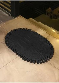 Resim Jüt, Desenli Kapı Önü, Paspas, Banyo Paspası, Balkon Paspası/Hediyelik, Ev Eşyası. Siyah 100 x 150, PaspasA14-100x150 