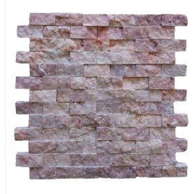 Resim Mym Kırmızı Traverten Patlatma Mozaik 