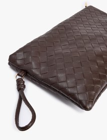 Resim Koton Örgü Desenli Fermuarlı Suni Deri Büyük Clutch Çanta 