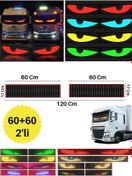 Resim SONREİR Animasyonlu 60 60cm 2'li Şeytan Led Gözler Araba Kamyon Otobüs Kumandalı Ön Cam Esnek Matrix Ekran 