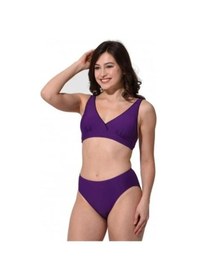 Resim Argisa Düz Kruvaze Bikini Mor 
