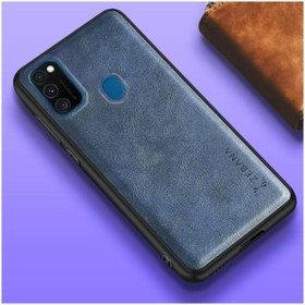 Resim Dara Aksesuar Samsung Galaxy M30s Uyumlu Kılıf Zebana Lüx Deri Kılıf Mavi 