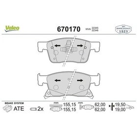 Resim Opel Astra K On Fren Balatasi 1.4 2017-2017 Valeo 670170 