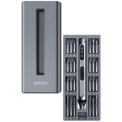 Resim shaza 50 Parça Şarjlı Hassas Tornavida Seti – Led Işıklı, Mıknatıslı Alüminyum Kasa, Type-c, Telefon 