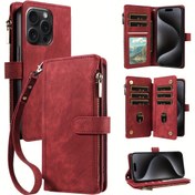 Resim Retro Desenli Sahte Deri Telefon Kılıfı ve Bilek Kayışlı Kartlık Cüzdan Koruyucu Kapak 