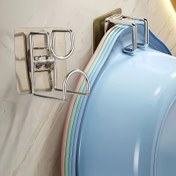 Resim 1 adet Paslanmaz Çelik Duvara Monte saç tokası Rafı - Matkap Gerektirmeyen Kurulum, Mutfak, Banyo, Yurt için Çok Amaçlı | Çoklu Lavabo ve Havlu saç tokası Tutma, Şık Modern Tasarım, Banyo Organizatörleri ve Depolama, Kullanım Kançaları 