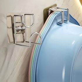 Resim 1 adet Paslanmaz Çelik Duvara Monte saç tokası Rafı - Matkap Gerektirmeyen Kurulum, Mutfak, Banyo, Yurt için Çok Amaçlı | Çoklu Lavabo ve Havlu saç tokası Tutma, Şık Modern Tasarım, Banyo Organizatörleri ve Depolama, Kullanım Kançaları 