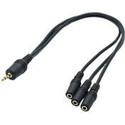 Resim 1 Stereo 3.5Mm Erkek. 3 Stereo 3.5Mm Dişi Ses Dağıtıcı Aux Kablo 