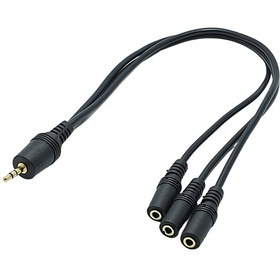 Resim 1 Stereo 3.5Mm Erkek. 3 Stereo 3.5Mm Dişi Ses Dağıtıcı Aux Kablo 