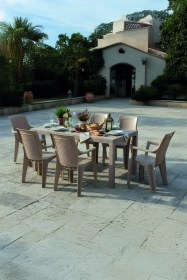 Resim Efes 6 Kişilik Rattan Masa Sandalye Takımı Cappuccino Cappuccino 