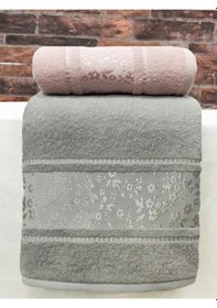 Resim Camellia Havlu 2 Adet 50x80 El Yüz Havlusu Pembe Gri Beyaz 