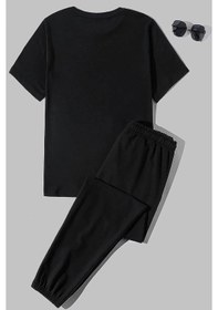 Resim Unisex Dreamer Baskılı Eşofman Takımı Siyah 