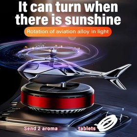 Resim AAZRZRZ Güneş Enerjili Dönen Araba Hava Ferahlatıcı Difüzörü - Kırmızı / Altın Vurgulu Helikopter Tasarımı Aromaterapi Dağıtıcısı, Ofis için Dekoratif Araba ve Ev Kokusu, Noel Hediyesi, Ofis Koku Arttırıcı | Helikopter Şekilli Tasarım | Havacılık İlhamlı Aksesuar, Helikopter Hava Ferahlatıcı 