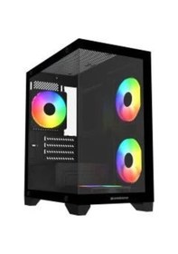 Resim Gamebooster M6001b 600w 4 12 Rainbow Fan Mid-t M-atx Seaview Gaming Siyah Kasa 