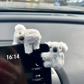 Resim 2 Adet Sevimli Koala Araba Gösterge Paneli Süsleri - Dayanıklı ABS İç Aksesuarlar 