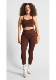 Resim Nature The Brand Ntb Yüksek Bel Kalça Toparlayıcı Dikişsiz Scrunch Tayt Kahverengi 