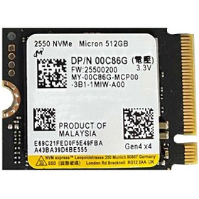 Resim Micron 2550 512 GB 22x30 M.2 NVMe SSD 