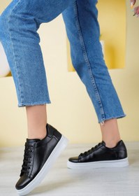 Resim TRENDYBY Kadın Beyaz Yürüyüş Ayakkabısı Bağcıklı Rahat Spor Ayakkabı 