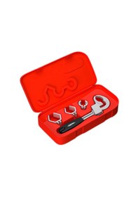 Resim Wezone 80mm Açılımlı 3 Uçlu Su Tüpü Anahtarı - Banyo Lavabo Vanası Tamiri İçin Ayarlanabilir Boru Anahtarı, Depolama Kutusuyla 