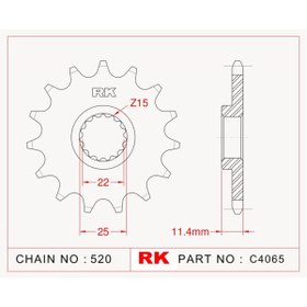 Resim Ktm ENDURO 690 RK Çelik Ön Dişli C4065-15 (2008-2018) 