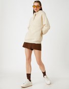 Resim Oversize Kapüşonlu Basic Sweatshirt İçi Polarlı 