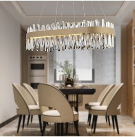 Resim Brampton 6'lı Sıralı Eskitme Ledli Yemek Masası Üstü, Oturma Odası, Salon Avize 