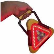 Resim Reflektör Güneş Panelli Solarlı Şarjlı Üçgen Işıklı Trafik Reflektör Fener Diğer 