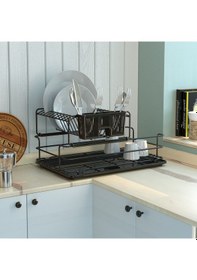 Resim Teknotel Kb015 Ömür Boyu Paslanmaz İki Katlı Bulaşıklık Mat Siyah 