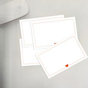 Resim 40/80 Minimalist Kalp Tasarımlı Turuncu Kenarlı ve Kırmızı Kalpli Boş Tebrik Kartları - Doğum Günleri, Yıldönümleri, Mezuniyetler, Teşekkür Notları İçin Uygun - Yüksek Kaliteli Pürüzsüz Kağıt, Temiz ve Şık Stil, Premium Malzeme 