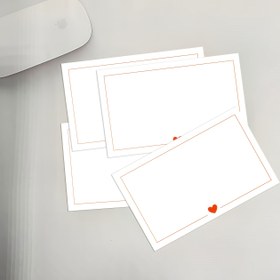Resim 40/80 Minimalist Kalp Tasarımlı Turuncu Kenarlı ve Kırmızı Kalpli Boş Tebrik Kartları - Doğum Günleri, Yıldönümleri, Mezuniyetler, Teşekkür Notları İçin Uygun - Yüksek Kaliteli Pürüzsüz Kağıt, Temiz ve Şık Stil, Premium Malzeme 
