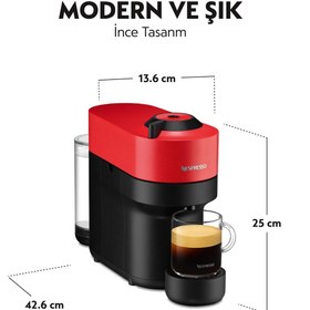 Resim Nespresso Vertuo Pop Kahve Makinesi,Kırmızı 