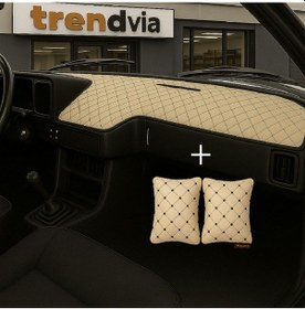 Resim Tofaş Şahin Doğan Kartal Alçak Ön Göğüs Bej-siyah Torpido Kılıfı / Bej-siyah Boyun Yastığı 