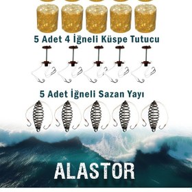 Resim 5'li Sazan Olta Seti Göl Baraj Olta Seti Küspeli Yaylı Olta Seti Balıkçı Seti 