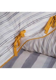 Resim Apricitas Home Muslin Çift Kişilik Yatak Örtülü Nevresim Takımı Stripe Beige Mix 