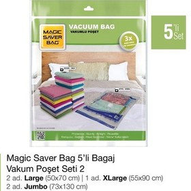 Resim Magic Saver Bag 5'Li Bagaj Vakumlu Poşet Seti 2 