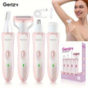 Resim 4'ü 1 arada set, profesyonel saç tıraş makinesi, burun kılı tıraşı, sakal tıraşı, vücut kılı tıraşı, değiştirilebilir bıçak başlığı, çok fonksiyonlu güzellik makinesi, Babalar Günü Hediyesi, Kadınlar için uygun 