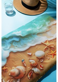 Resim Dijital Baskı Plaj Deniz Havlusu Kumsal Desenli Peştamal Hvl0030 Renkli 