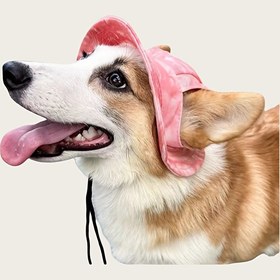 Resim 1 adet Sevimli Corgi İlhamlı Evcil Hayvan Şapkası - Kırmızı Güneş Şapkası Kulaklarla, Nefes Alabilir ve UV Koruması, Ayarlanabilir Kayış, Açık Hava Aktiviteleri İçin Mükemmel, Açık Hava Evcil Hayvan Ekipmanları | Eğlenceli Evcil Hayvan Ekipmanları | Ayarlanabilir Kayış Şapkası 