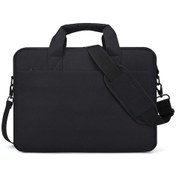 Resim Kangvka Siyah 14 İnç Su Geçirmez Nylon Bilgisayar Çantası - Çok Bölmeli, Tek Omuzlu/el Tutan/valiz Bağlanabilir İş/seyahat Çantası Çok Renkli 