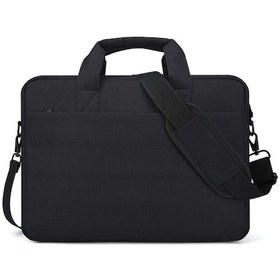 Resim Kangvka Siyah 14 İnç Su Geçirmez Nylon Bilgisayar Çantası - Çok Bölmeli, Tek Omuzlu/el Tutan/valiz Bağlanabilir İş/seyahat Çantası Çok Renkli 