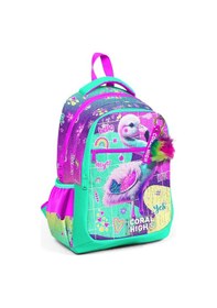 Resim Coral High Pembe Su Yeşili Flamingo Desenli Kız Çocuk İlkokul Çantası ve Günlük Sırt Çantası 