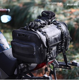 Resim Rhinowalk 33-45L, Genişletilebilir Su Geçirmez Motosiklet Kuyruk Çantası 