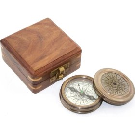 Resim Mena Rise Ahşap Kutulu Pusula KSK2127 - Lisinya 