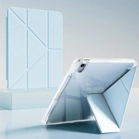 Resim Coverzone Samsung Galaxy Tab S10 Lite ile uyumlu Kılıf SM-X400 Saydam Arka Kapak Flip Smart Cover Katlanabilir Standlı Darbe Emici Koruyucu Tablet Kılıfı Akıllı Uyku Özellikli Mavi 