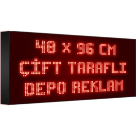 Resim Depo Tabela Reklam Kırmızı Kayan Yazı LED Tabela 48 x 96 cm Çift Taraflı 