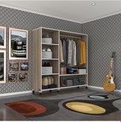 Resim Kenzlife giysi dolabı mükremin 150*150*40 crd gardırop tekerlekli 
