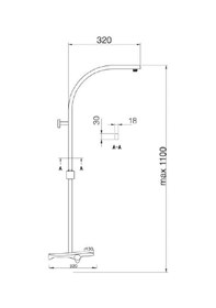 Resim Penta Duş Sistemi Kare Boru 7892 Krom 