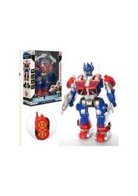 Resim Uzaktan Kumandalı Sesli Işıklı Sünger Atarlı Oyuncak Dev Robot Kırmızı Renk 