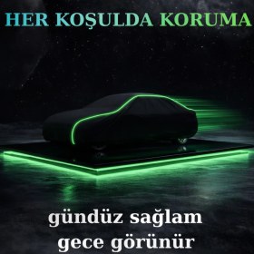 Resim Dokaca Neo Siyah Neon Fitilli Volkswagen Bora 3 Uyumlu Oto Branda Araba Brandası Koruma Örtüsü 